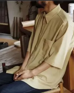 オーラリー　ドビーハーフスリーブシャツ　ドビースリットスラックス　セットアップ