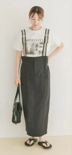 アイテムズアーバンリサーチ　サス付きツイルジャンパースカート