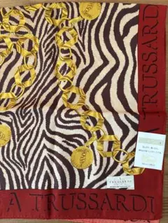 新品]TRUSSARDI トラサルディ　Silk & Cotton 大判ハンカチのサムネイル