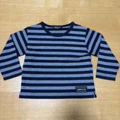 COMME CA ISM ボーダー長袖Tシャツ グレー系(90)