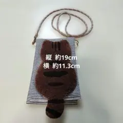 携帯用スマホポーチ　ハンドメイドスマホポーチ　ねこ(=^_^=)柄