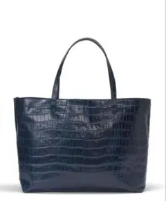 【Felisi/フェリージ】クロコ型押し レザー トートバッグ ネイビービジネス
