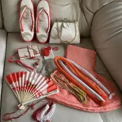 ゆ1911⭐️七五三❤️はこせこセット❤️子供用❤️着物❤️帯揚げ&まるぐけ⭐️おまけ付き