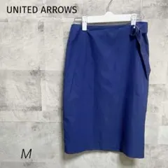 UNITED ARROWS【M】タイトスカート ブルー オフィスカジュアル 無地のサムネイル