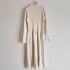 【SALT SUGAR】（M-L）ハイネックウエスト切り替えニットワンピース