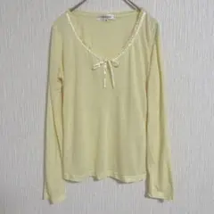 【MK KLEIN＋】ミッシェルクラン うすいイエロー 長袖Tシャツ 38