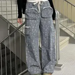 ボトムス レディース カーゴパンツ スウェット韓国 古着 秋冬