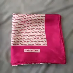 LANCEL 幾何学模様 スカーフ ピンク