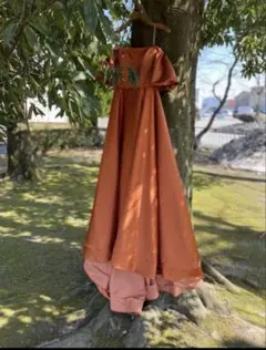 美品　ドレスプロダクション　テラコッタドレス Mサイズ