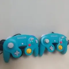 【動確、清掃済み】 GameCube コントローラー 2個 ターコイズブルー