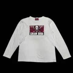 CREAM SODA 角ドクロ レオパード ロンT 白T 定番 デカロゴ