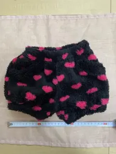 フリース ハート模様 ショートパンツ　 80サイズ　かぼちゃパンツ　毛糸パンツ