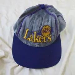 ビンテージ NBA ロサンゼルス・レイカーズ キャップ レイカーズ キャップ ブラック イエロー NBA LAKERS