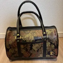 レトロ 花柄 ミニボストンバッグ ハンドバッグ