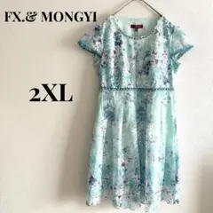 FX.& MONGYI ドレス ダンス 花柄 総柄 刺繍 レース 発表会 フレア