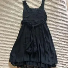 ケ*♡様 黒いフレアドレス ウエストリボン　9AR