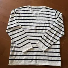 GU 白黒ストライプ 長袖カットソー