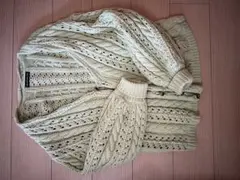 ライトグリーン ケーブルニットカーディガン