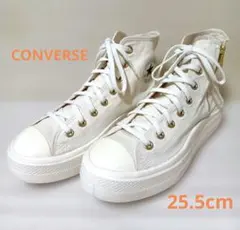 CONVERSE ALL STAR 厚底 ハイカット アイボリー/ゴールド