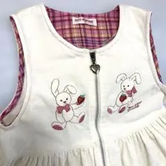 mezzo piano メゾピアノ ノースリーブワンピース120 刺繍 白