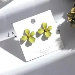✽ピアス✽　お花　ピスタチオ　ゴールド　ヴィンテージ　オルチャン　韓国　S925