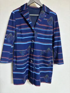 【昭和レトロ】Aライン 総柄 テーラードジャケット 細身 M相当