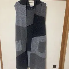 メンズ　ノースリーブ　ロングニットカーディガン　フード付き　サイズ46