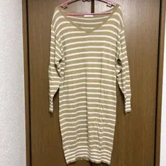 PEACH JOHN ピーチジョン Ｖネック ボーダー ワンピース