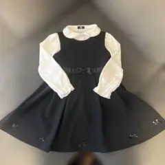 フレアスカートワンピース 120cm 黒 入学式 入園式 フォーマル 結婚式