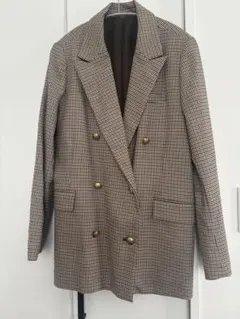 Mile Oven チェック柄 ダブルブレストジャケット サイズ1