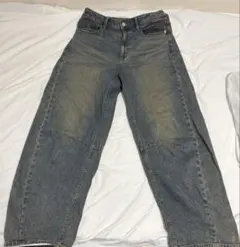 GU バレルレッグジーンズ　青デニム　Lサイズ