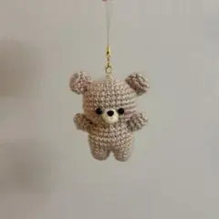 くま キーホルダー かぎ編み あみぐるみ ハンドメイド ぬいぐるみ