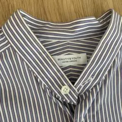 BEAUTY&YOUTH 袖リボン付きストライプシャツ