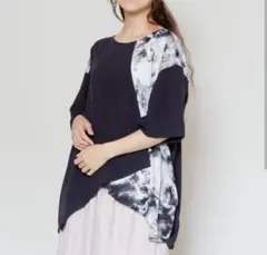 チャイハネ Amina アミナ タイダイ×無地変形トップス カットソー Tシャツのサムネイル