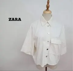 ★訳あり★ZARA ザラ ホワイトデニム半袖ジャケット トップス アウター
