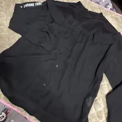 黒 オフショルダー 長袖シャツ L