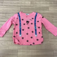 ミキハウスダブルB   長袖Tシャツ　サスペンダー柄　90