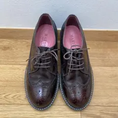 美品HARUTA ブラウン レザー シューズ 子供 卒入 発表会 23.5cm