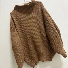 EMODA バルキーボトルネックニット　キャメル