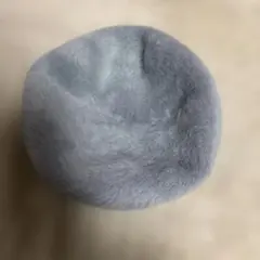 グレー ベレー帽 ファー風素材