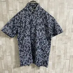 古着 LANVIN COLLECTION 半袖シャツ 幾何学的柄 M ブルーのサムネイル