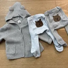 gapくま耳カーディガン　くまけつタイツ　セット