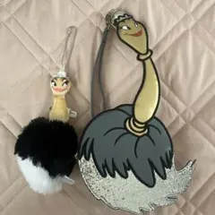 美女と野獣 ポーチ プリュメット　フェザーダスター　フィフィ　ぬいぐるみバッジ 美女と野獣 ポーチ プリュメット フェザーダスター フィフィ