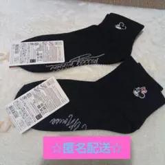 ミニー ミッキー ソックス 靴下 23-25cm 2足セット ネイビー