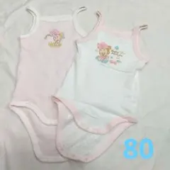ベビーミニー 肌着 80 夏向け ピンク 白 タンクトップ 綿