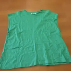 ZARA ノースリーブ カットソー グリーン Mサイズ