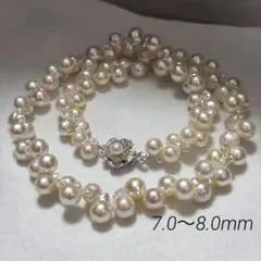 大珠/テリ強】本真珠 セミロング パールネックレス 8.5-9.5mm 60g｜Www