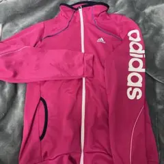 adidas ジャージ レディースL ピンク ロゴ入り スポーツウェア