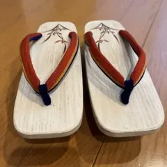 桐木製下駄 赤青鼻緒
