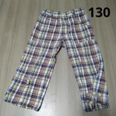 ピクニック　チェック　ハーフパンツ　130